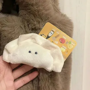 🍥 Adorable Dumpling Plush Keychain 🌟 Soft & Cuddly Bag Buddy for Food Lovers! 🎒✨