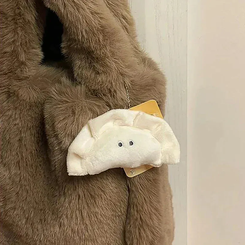 🍥 Adorable Dumpling Plush Keychain 🌟 Soft & Cuddly Bag Buddy for Food Lovers! 🎒✨