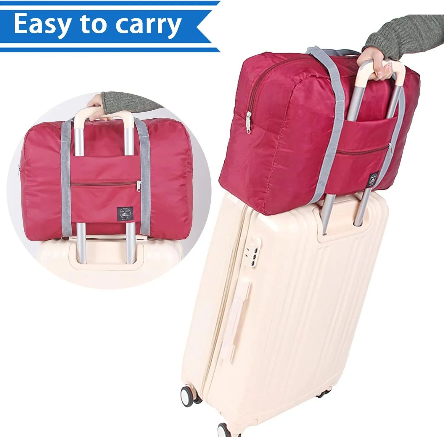 12PCS For Spirit Airlines Personal Item Bag Travel Bag Carry on Luggage Foldable Duffel Bag Sports Gym Bag Water Resistant Travel Duffel