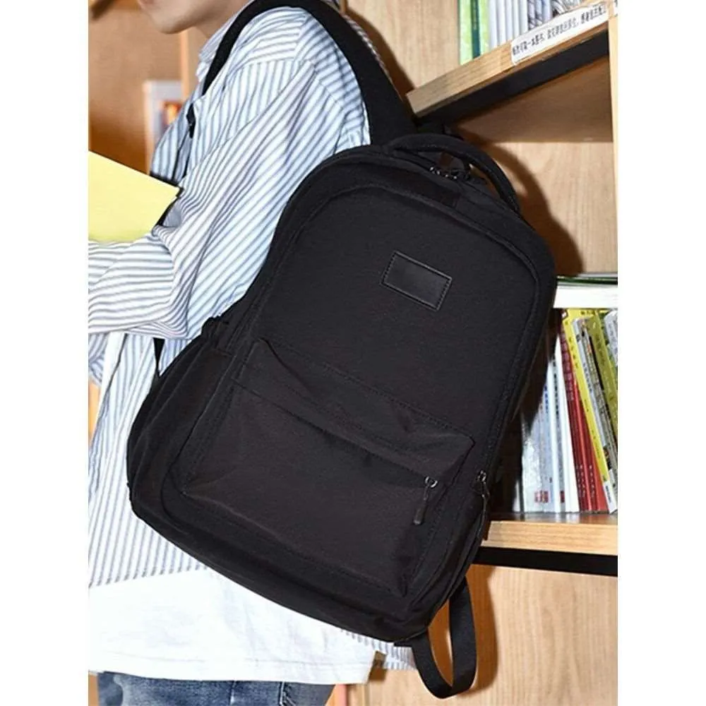 14 Inch Men And Women Universal School Bag Leisure Solid Color Outdoor Sports Shoulder Bag Large Capacity Travel Laptop Backpack