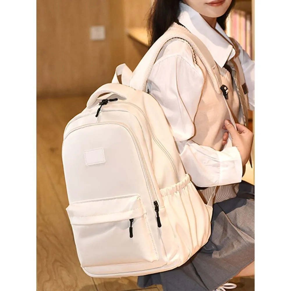 14 Inch Men And Women Universal School Bag Leisure Solid Color Outdoor Sports Shoulder Bag Large Capacity Travel Laptop Backpack