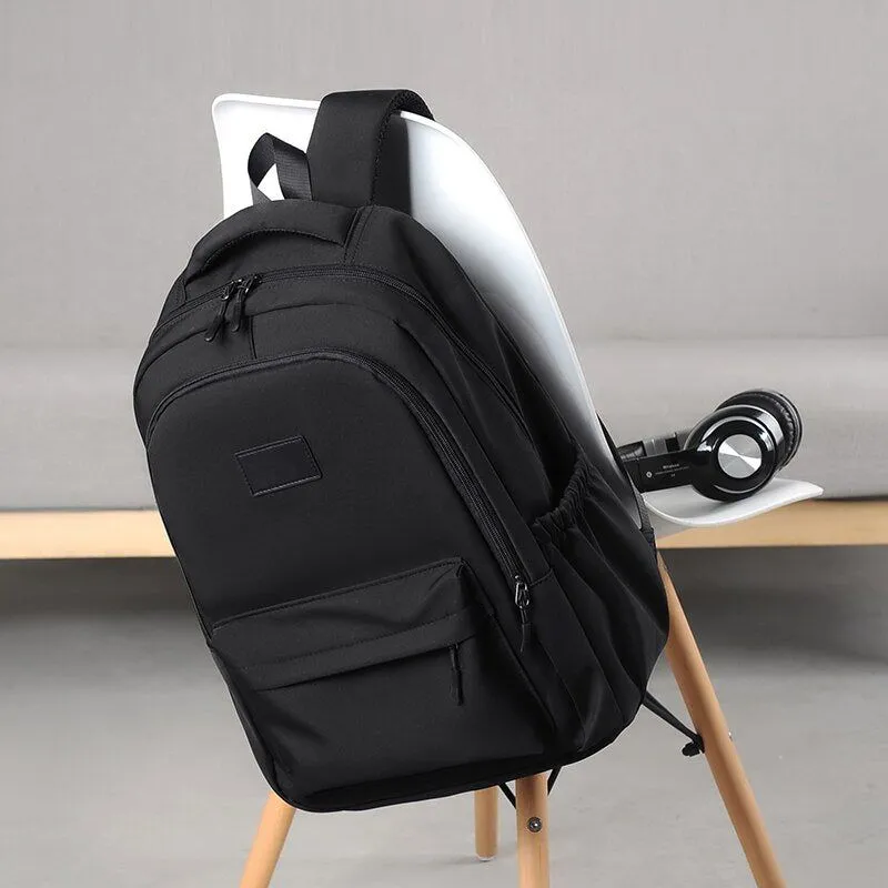 14 Inch Men And Women Universal School Bag Leisure Solid Color Outdoor Sports Shoulder Bag Large Capacity Travel Laptop Backpack