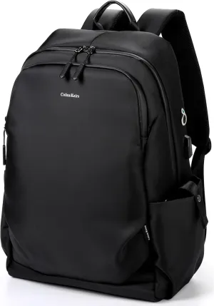 17 inch laptop backpack for men, business travel computer backpack with USB charging port and headphone jack, college school bookbag, black, large, 25 L