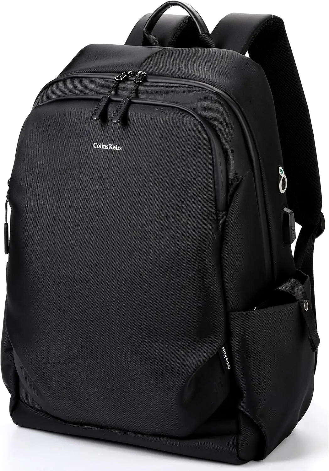 17 inch laptop backpack for men, business travel computer backpack with USB charging port and headphone jack, college school bookbag, black, large, 25 L