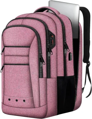 17.3 Inch Laptop Backpack, Pink, Unisex, Lots of Storage Space and Pockets