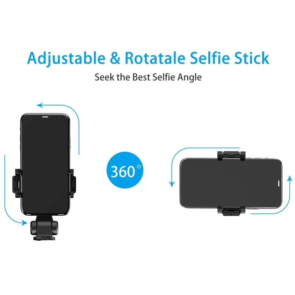 2-in-1 Foldable Monopod and Tripod with Remote Control Shutter Fill Light