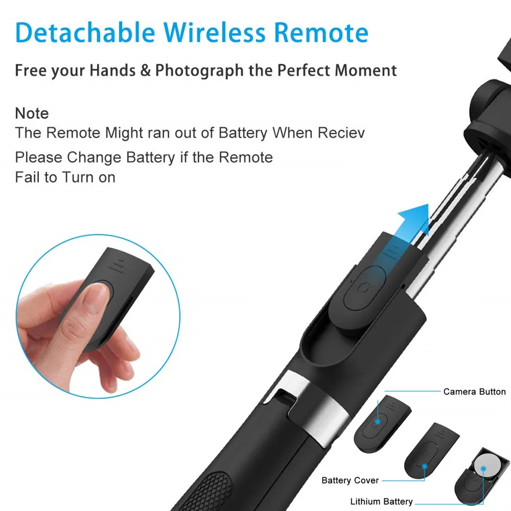 2-in-1 Foldable Monopod and Tripod with Remote Control Shutter Fill Light