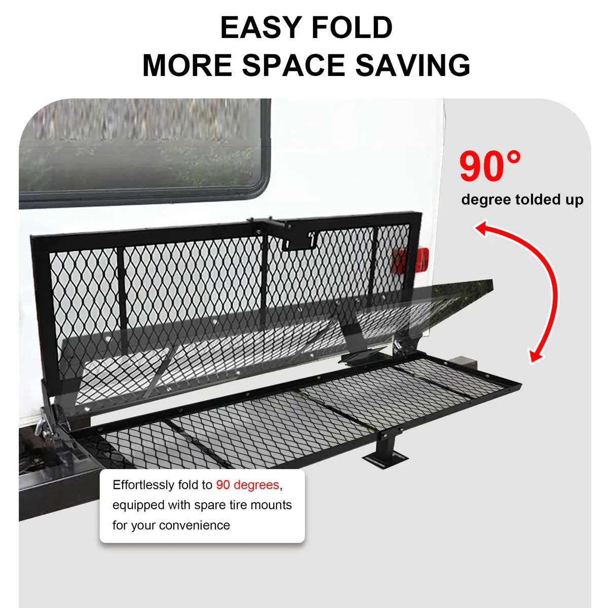 200 LB RV Bumper Rack, Cargo Carrier for Bikes and Luggage