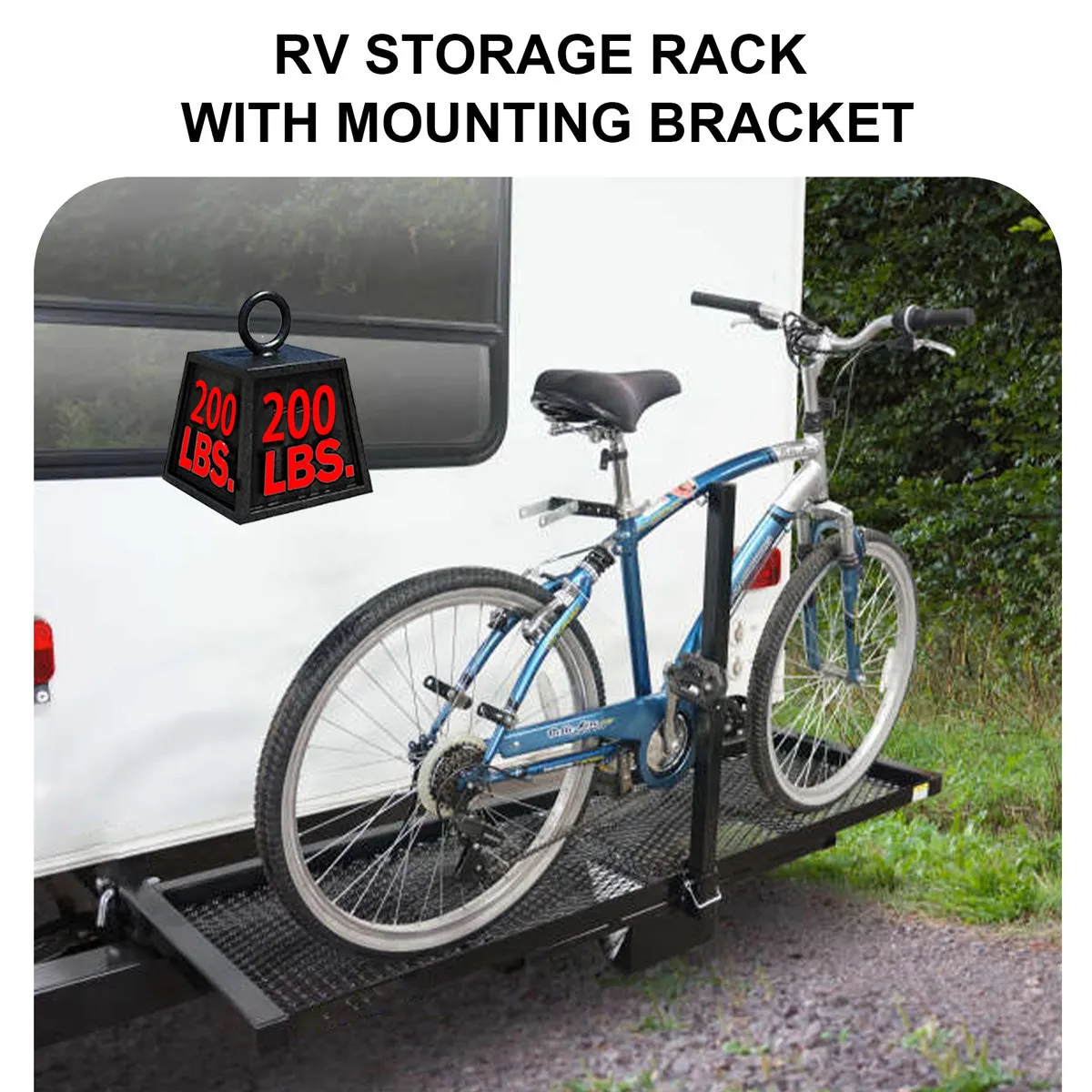 200 LB RV Bumper Rack, Cargo Carrier for Bikes and Luggage