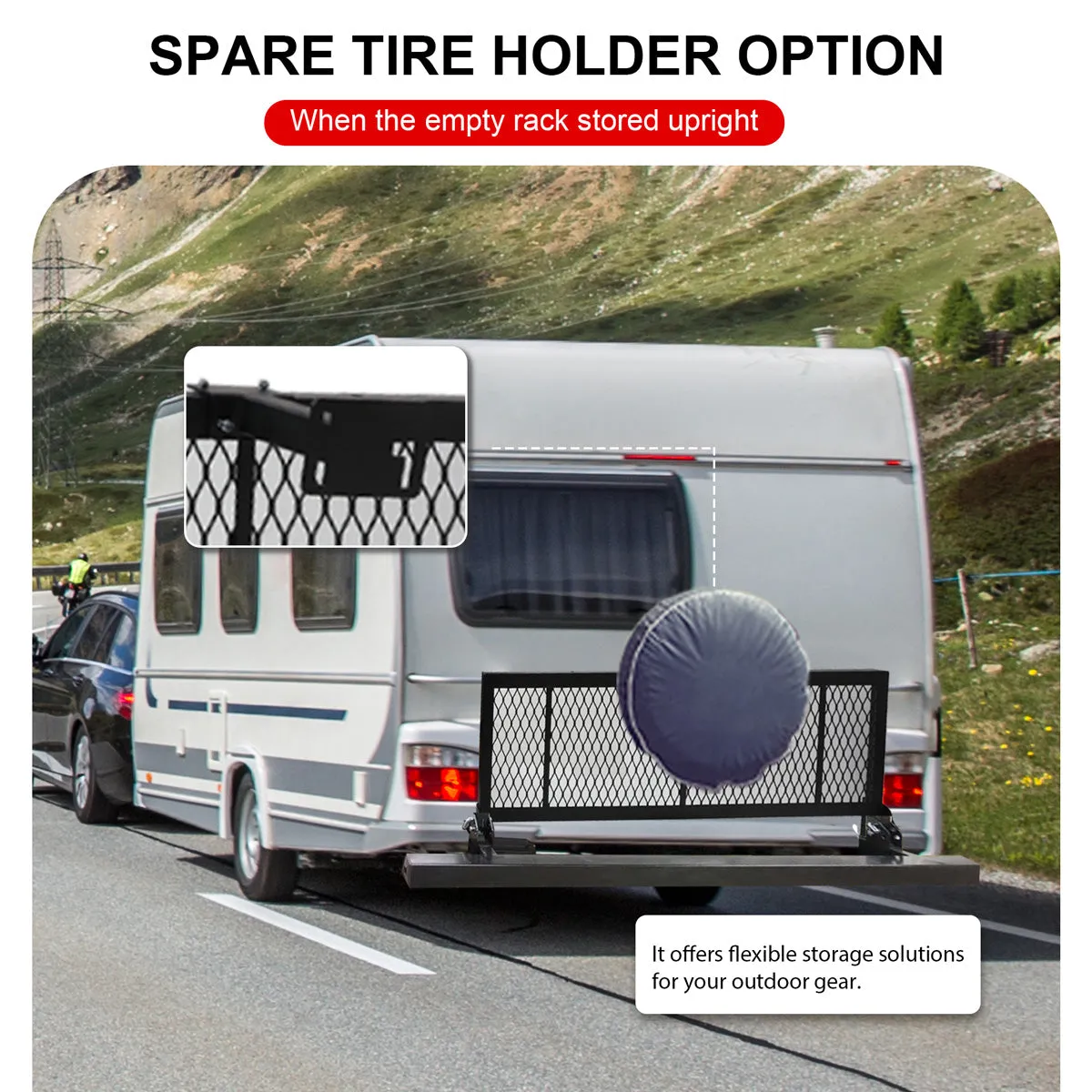 200 LB RV Bumper Rack, Cargo Carrier for Bikes and Luggage