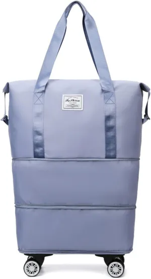 2025 New Large Capacity Travel Bag ，with Removable Wheels - Ultimate Lightweight Expandable Foldable Wheeled Carry-On Luggage for Travel Accessories (blue)