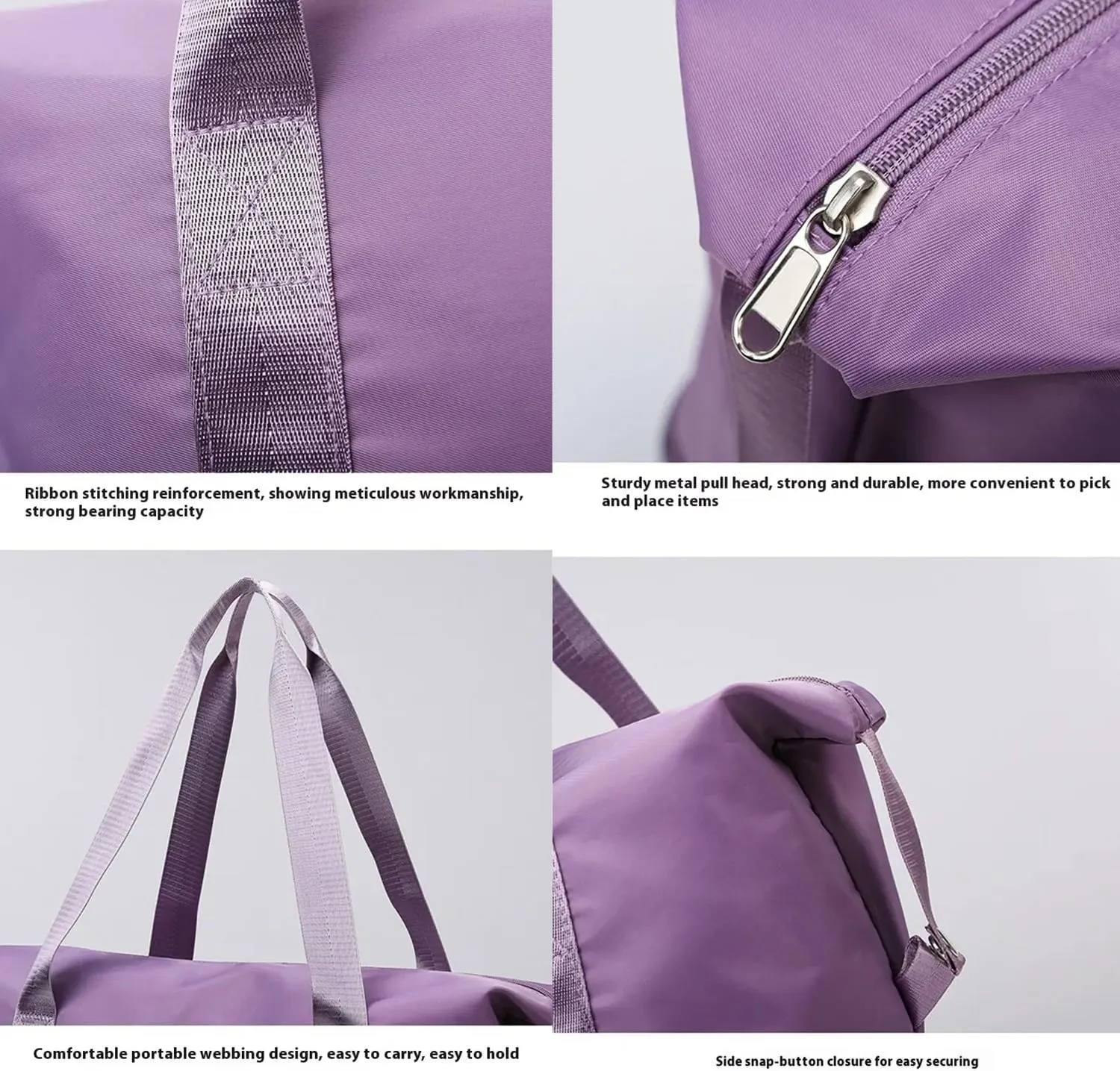 2025 New Travel Bag with Wheels, Expandable & Foldable Large Capacity Rolling Luggage, Adjustable Shoulder Strap & Detachable Wheels(Dark Purple)
