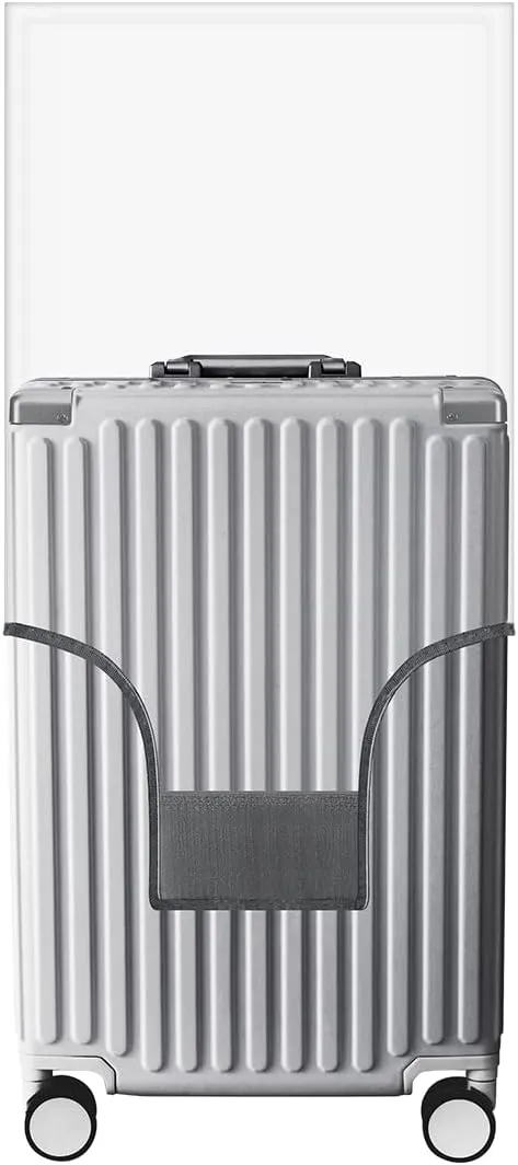 24 Inch Dust-proof See Through Luggage Cover Protector Bag PVC Full Clear Suitcase Cover Protectors Waterproof Transparent Travel Luggage Sleeve (24"=20.5" H x 17.5" L x 10.5" W)