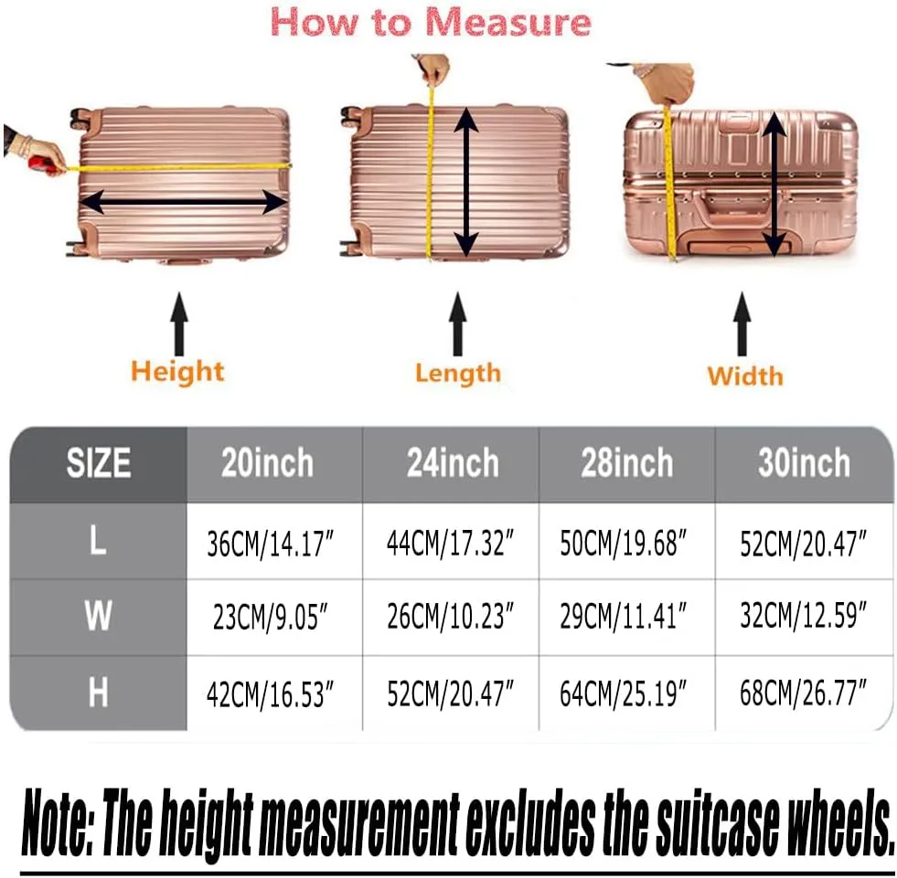3 Piece Full Clear PVC Luggage Cover Set, 0.4mm Thick Heavy-Duty Waterproof, Dustproof, Anti-Scratch Suitcase Cover Set, Luggage Covers for Suitcase TSA Approved, Fits 19"-29" Wheeled Luggage
