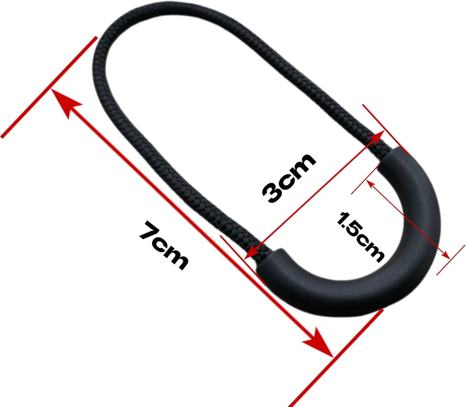 30KG Pulling Force BJA U Shape Zipper Pull for Soft Cooler, Tactical Bags, Military Gear, Boots (Black, 10 pcs)