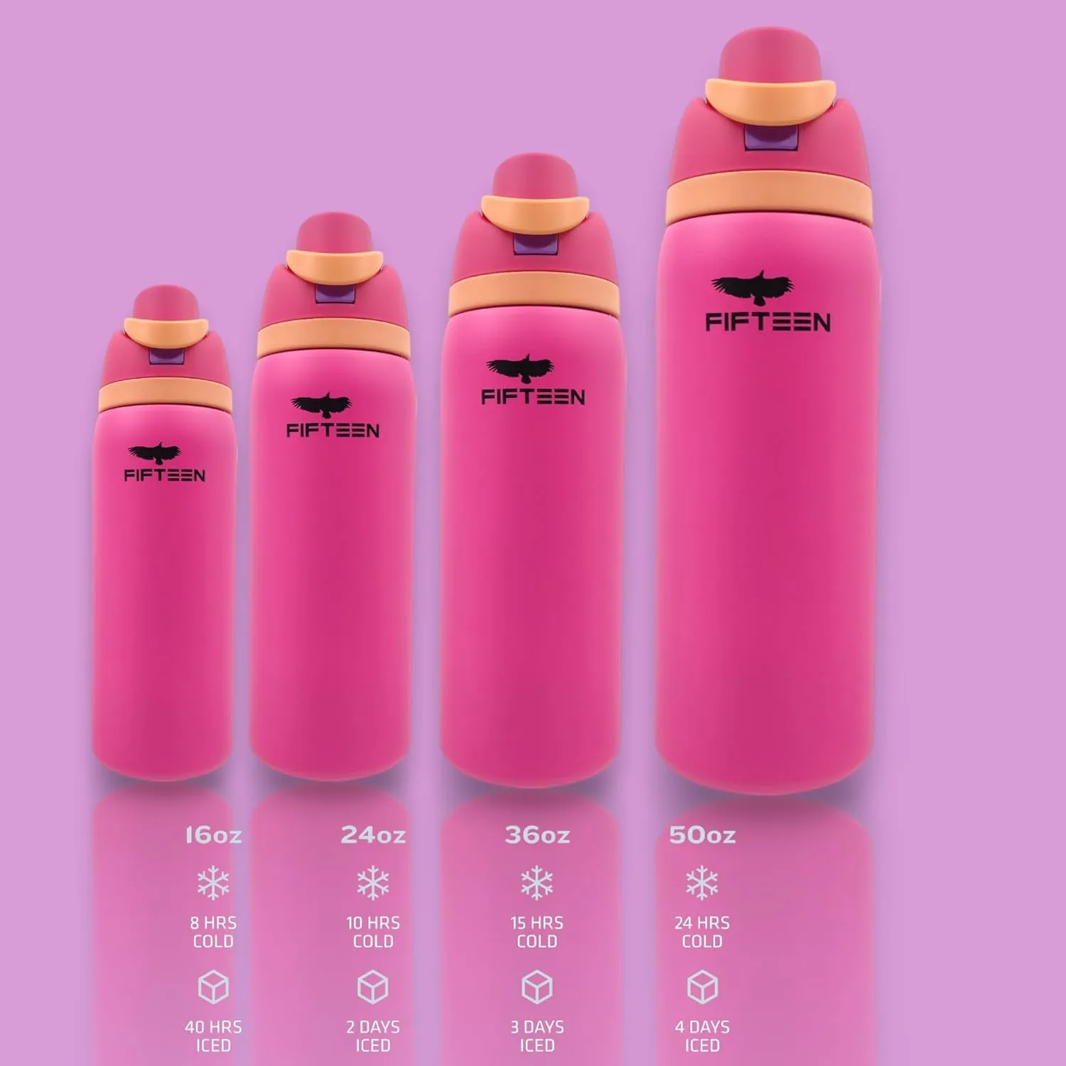 32oz Insulated Stainless Steel Water Bottle | Leakproof, BPA-Free, Double Wall Vacuum Flask | Flip Straw & Handle Lid | Keeps Drinks Hot & Cold | Sports, Gym, Travel & Office Use (Rose)