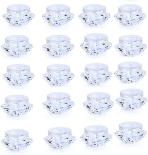 3g/3ML Diamond-shape Sample Bottles Clear Cosmetic Container Plastic Pot Jars Empty Mini Container Screw Cap Lid for Eye Shadow,Eye Cream,Nail,Powder, Jewelry Earrings Lotion Pack of 50