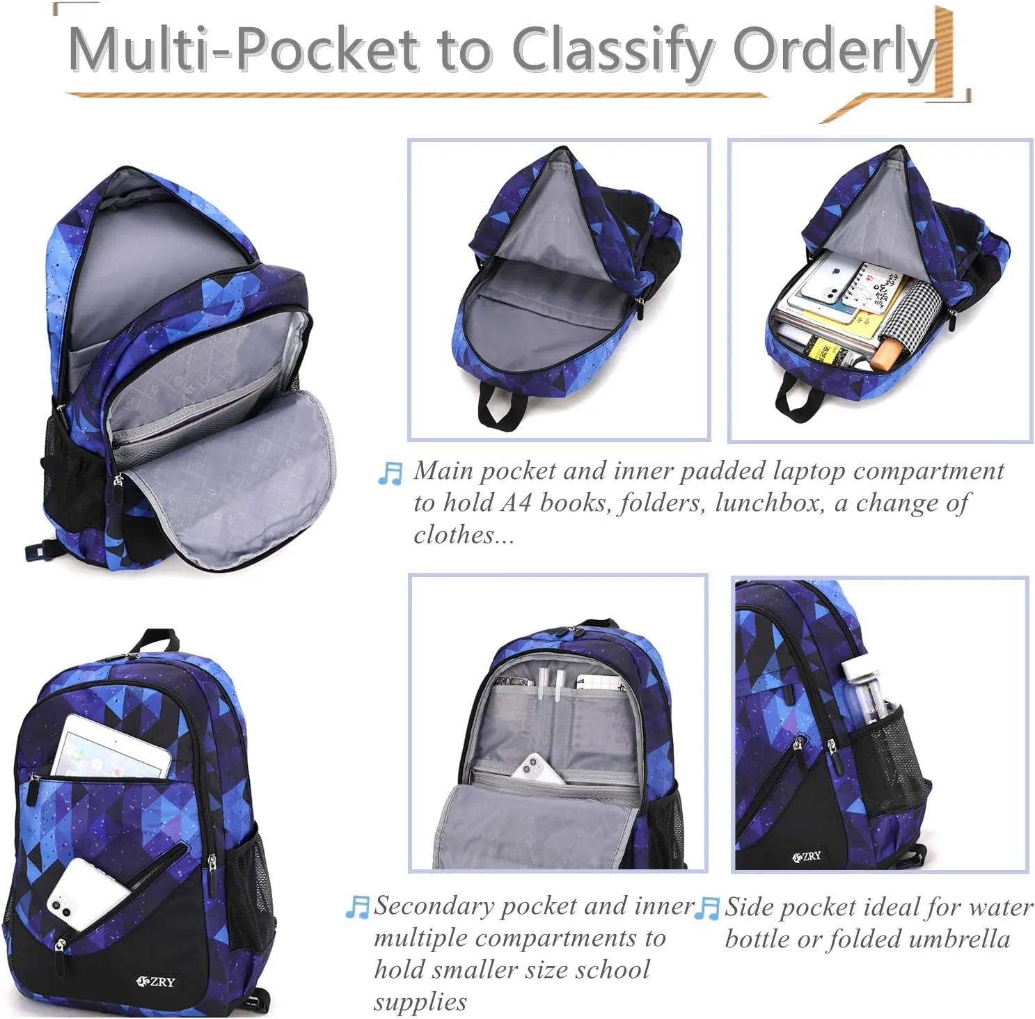 3Pcs Black Galaxy Rolling Backpacks for Boys Middle School Bags Trolley Elementary Bookbags on 6 Wheels