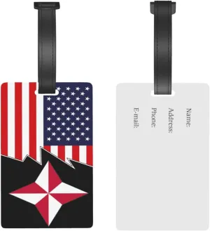 48th Division Shoulder Patch and America Luggage Tags for Suitcases Travel Tags ID Labels for Women Men Travel Bag Luggage Accessories