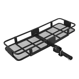 500 LB Foldable Cargo Carrier, Hitch Luggage Basket with Hitch Tightener, Fits 2 Inch Receiver