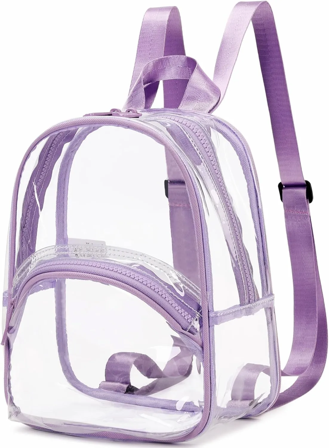 abshoo Clear Mini Backpack for Stadium Events Approved 12 x6 x12 See Through Bag Transparent Backpacks for Girls Women (Purple)