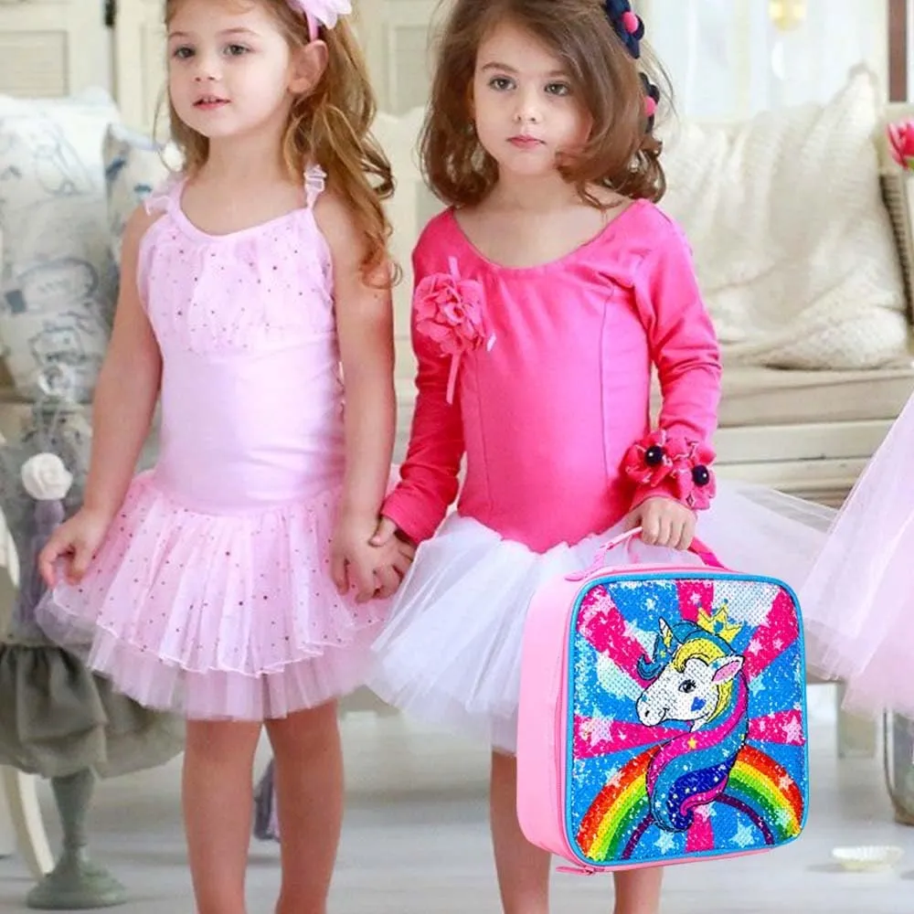 AGSDON 3PCS Backpacks for Kids, 16" Little Kid Preschool School Bookbag and Lunch Box - Unicorn/Mermaid/Flamingo/Dinosaur