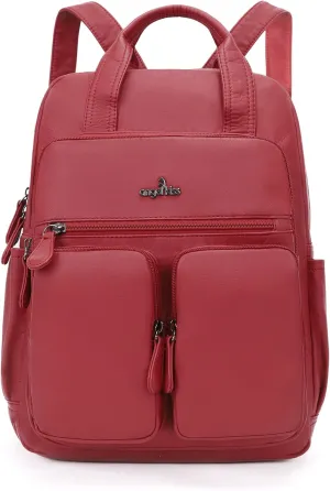 Angel Kiss Backpack Purse for Women Soft Washed Leather Multi Pocket Casual Travel Backpacks…