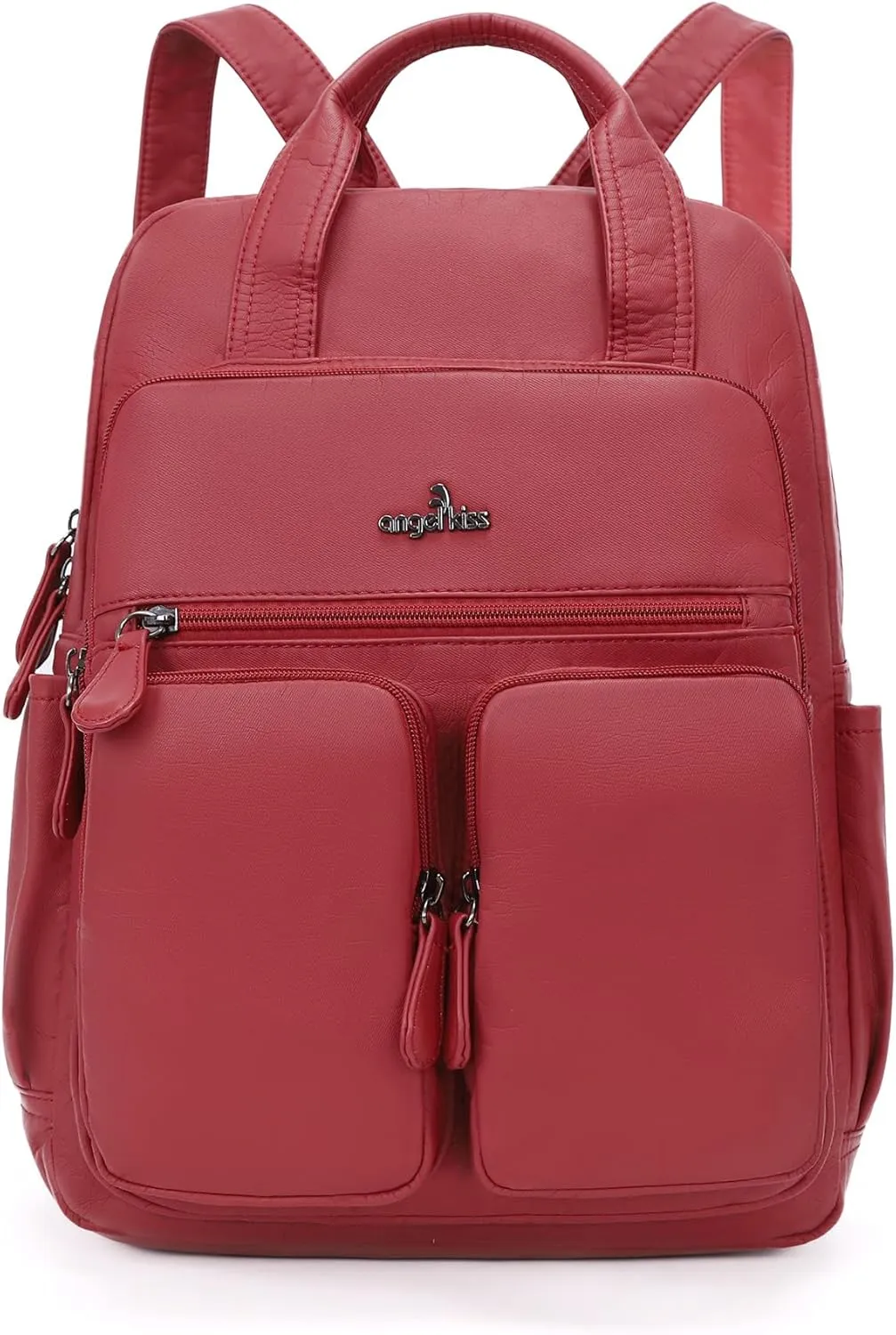 Angel Kiss Backpack Purse for Women Soft Washed Leather Multi Pocket Casual Travel Backpacks…