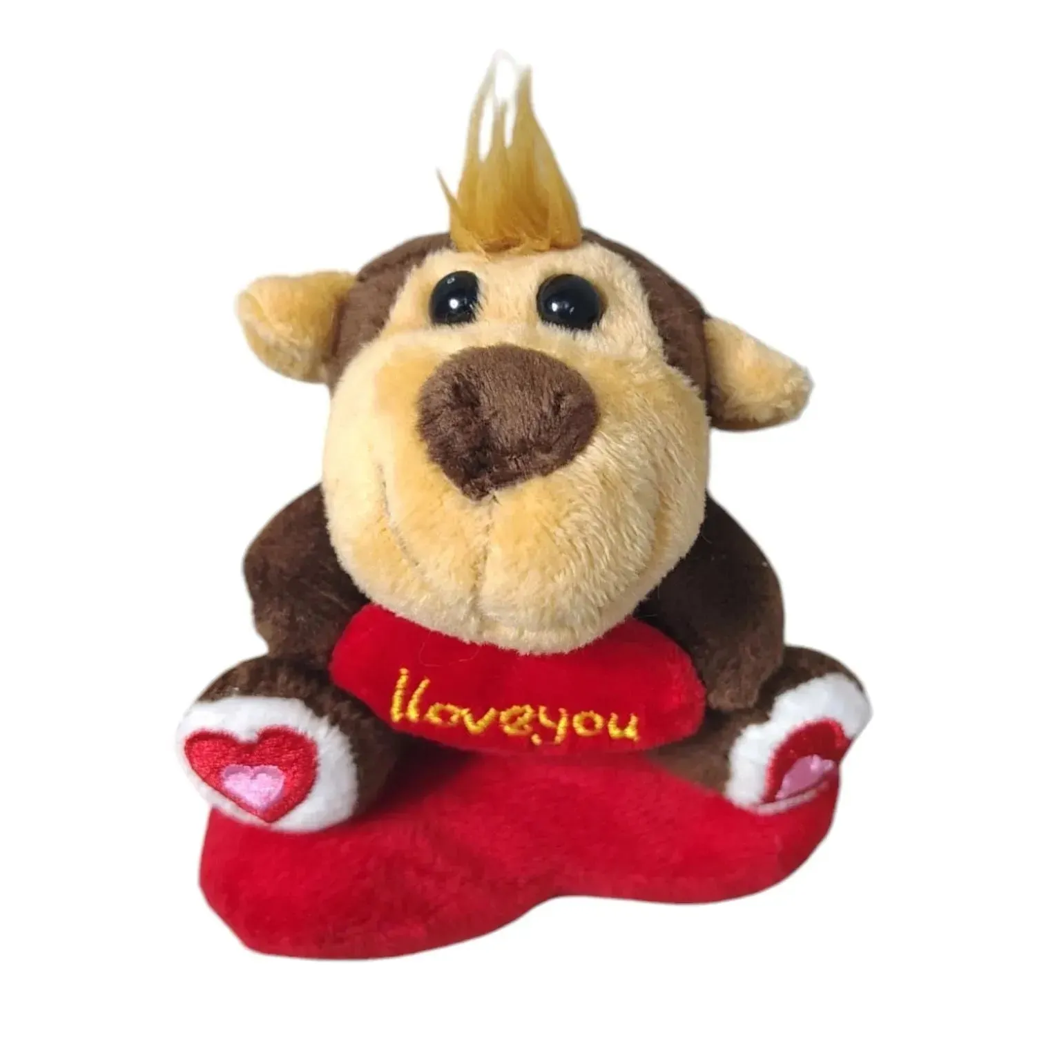 Animal Love Heart Plush Keychain