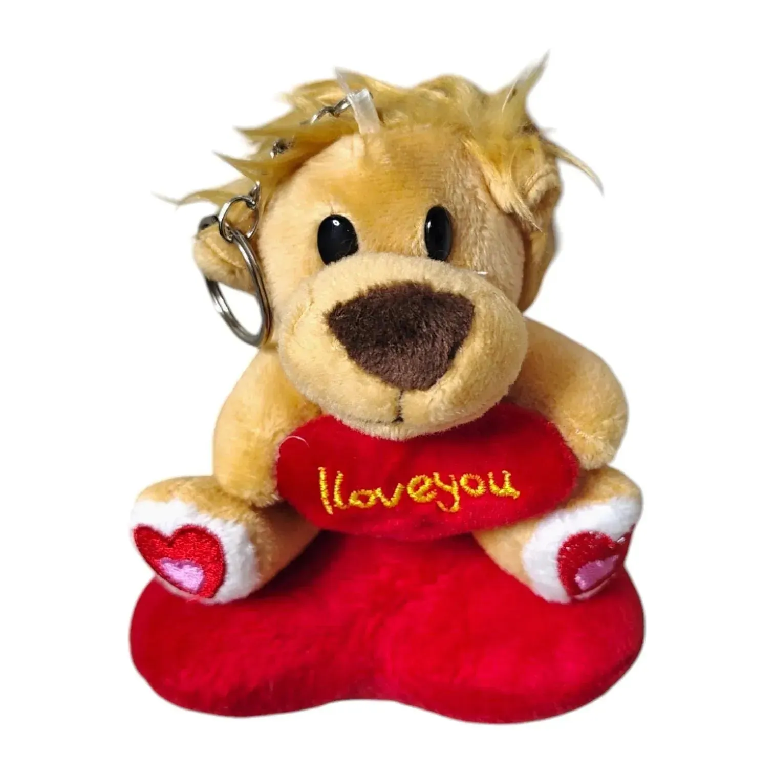 Animal Love Heart Plush Keychain