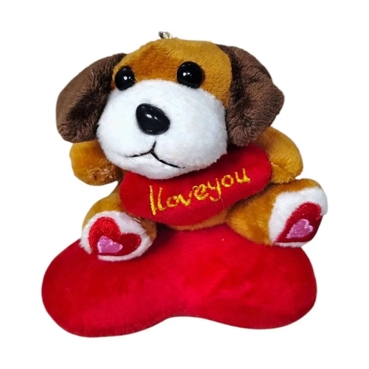 Animal Love Heart Plush Keychain