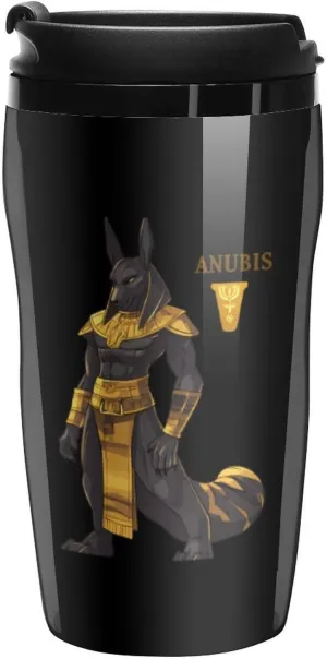 Anubis Black And Gold Coffee Mug with Lid Portable Tumbler Water Bottle for Travel Business 250ml
