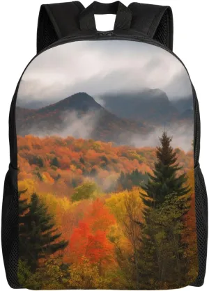 Autumn Foliage Mountains Travel Backpack for Women Men Large Laptop Bag 16.1Inch College Bag Casual Daypack