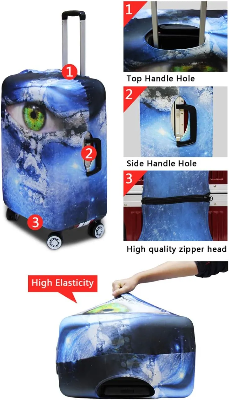 Axolotl Luggage Cover for Suitcase Cute Suitcase Cover for Luggage Fit 18-21 Inch Zip Non Slip Luggage Covers Protector Universal Women's Teens Travel Suitcase Covers Spandex Baggage Case