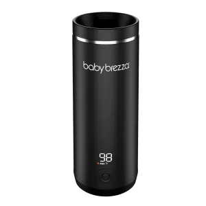 Baby Brezza Superfast Portable Baby Bottle Warmer – 67% Faster - Travel Breastmilk Warmer and Formula Warmer - Safe, Even Heating - Up to 9oz - No Adapters, Black