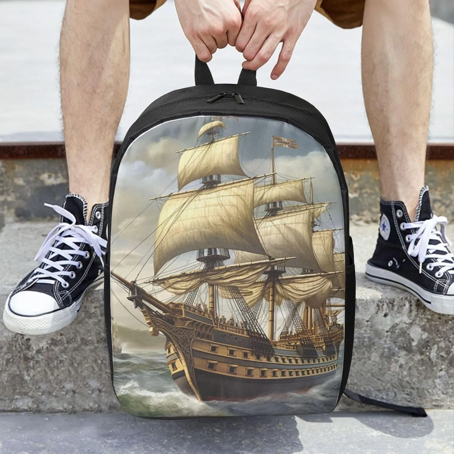 Backpack Travel Laptop Backpack for Men Women Age of Discovery Ship Computer Backpacks 17 inch Casual Daypack