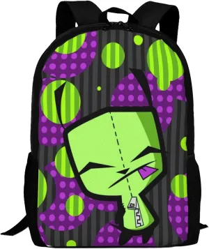 Backpacks Invader Anime Zim Adjustable Laptop Backpack Double Shoulder Bag for Women Men Climbing Shopping Work