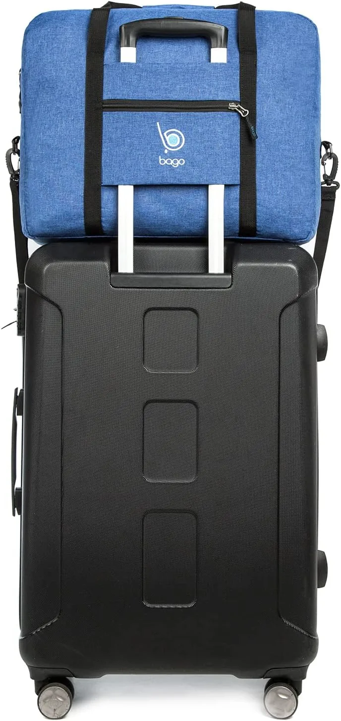 Bago Personal Item Travel Bag For Airlines - Fits As 18x14x8 inches Travel Bag Spirit & Frontier Airlines - Foldable Duffle Bag For Travel - Personal Item Bag Small Carry On Bag For Air Travel