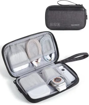 BAGSMART Small Travel Cable Organizer, Tech Organizer for Charger, Phone, Black