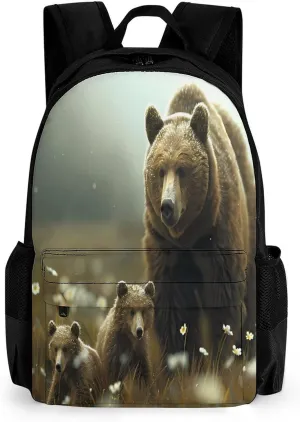 Bear Sow Near Moraine Creek Katmais National Park Backpack Travel Laptop Backpack Lightweight Business Work Bag Daypack for Men Women