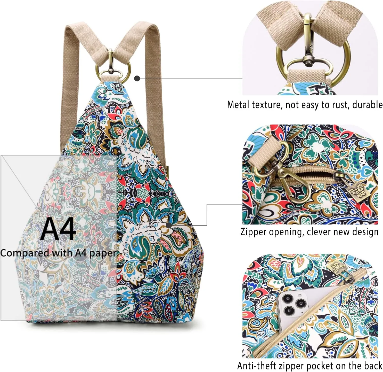 Black Butterfly Premium Backpack for Women, Bohemia Style Fashion Casual Daypack Backpack, Small Backpack Purse (02-blue)