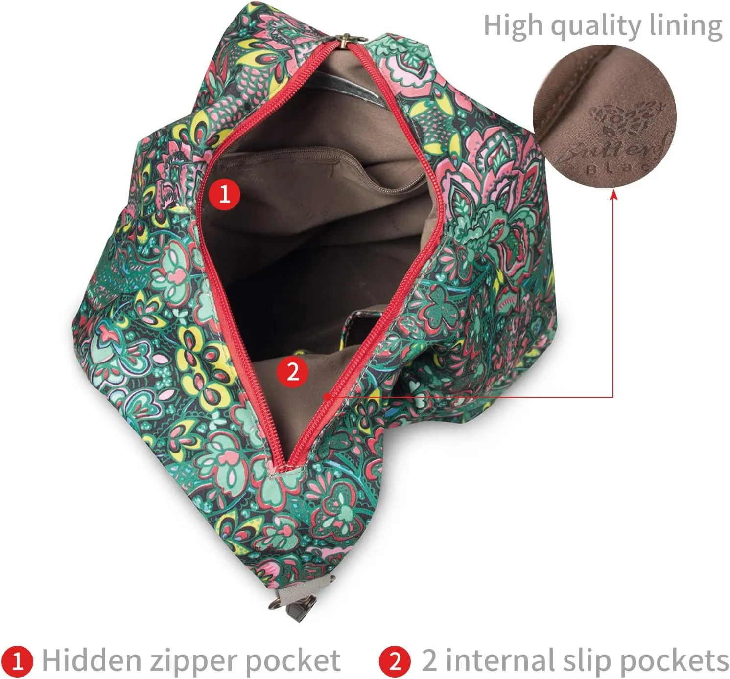 Black Butterfly Premium Backpack for Women, Bohemia Style Fashion Casual Daypack Backpack, Small Backpack Purse (03-green)