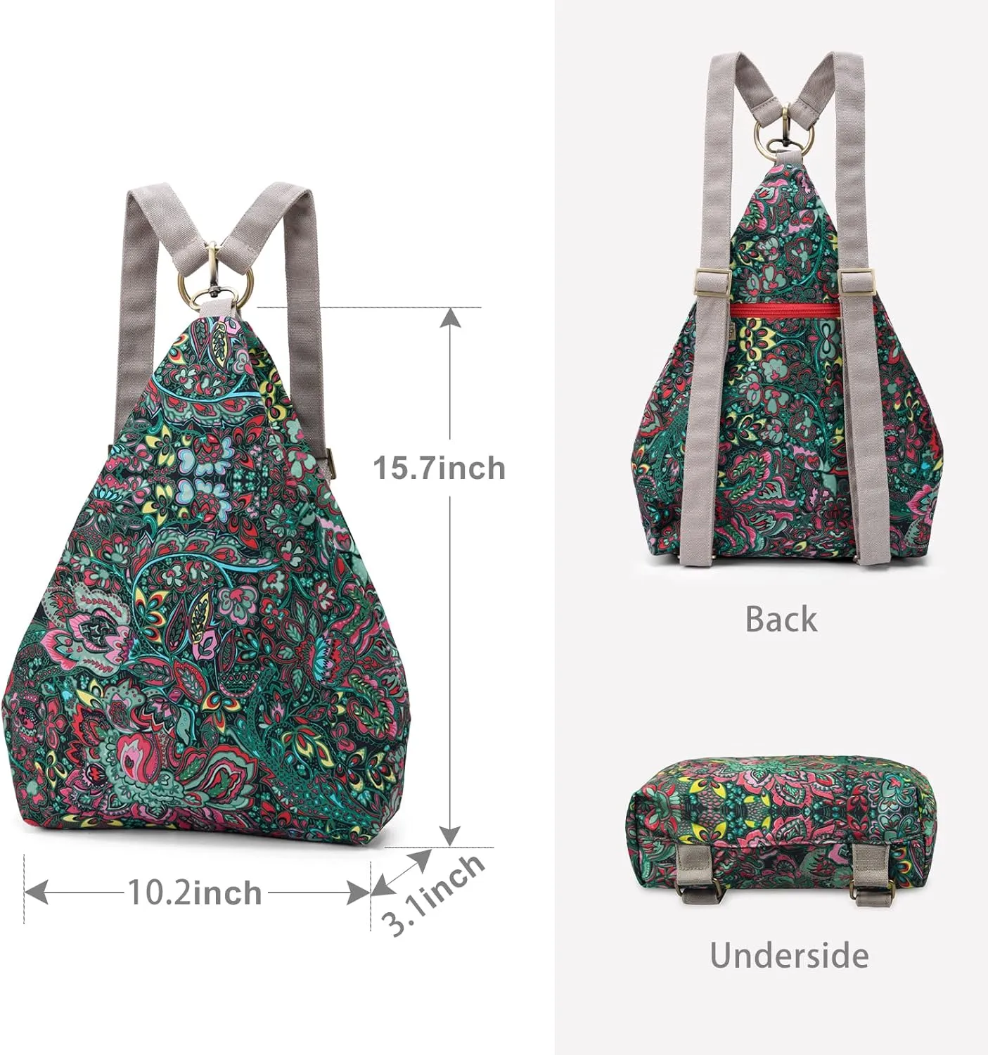 Black Butterfly Premium Backpack for Women, Bohemia Style Fashion Casual Daypack Backpack, Small Backpack Purse (03-green)