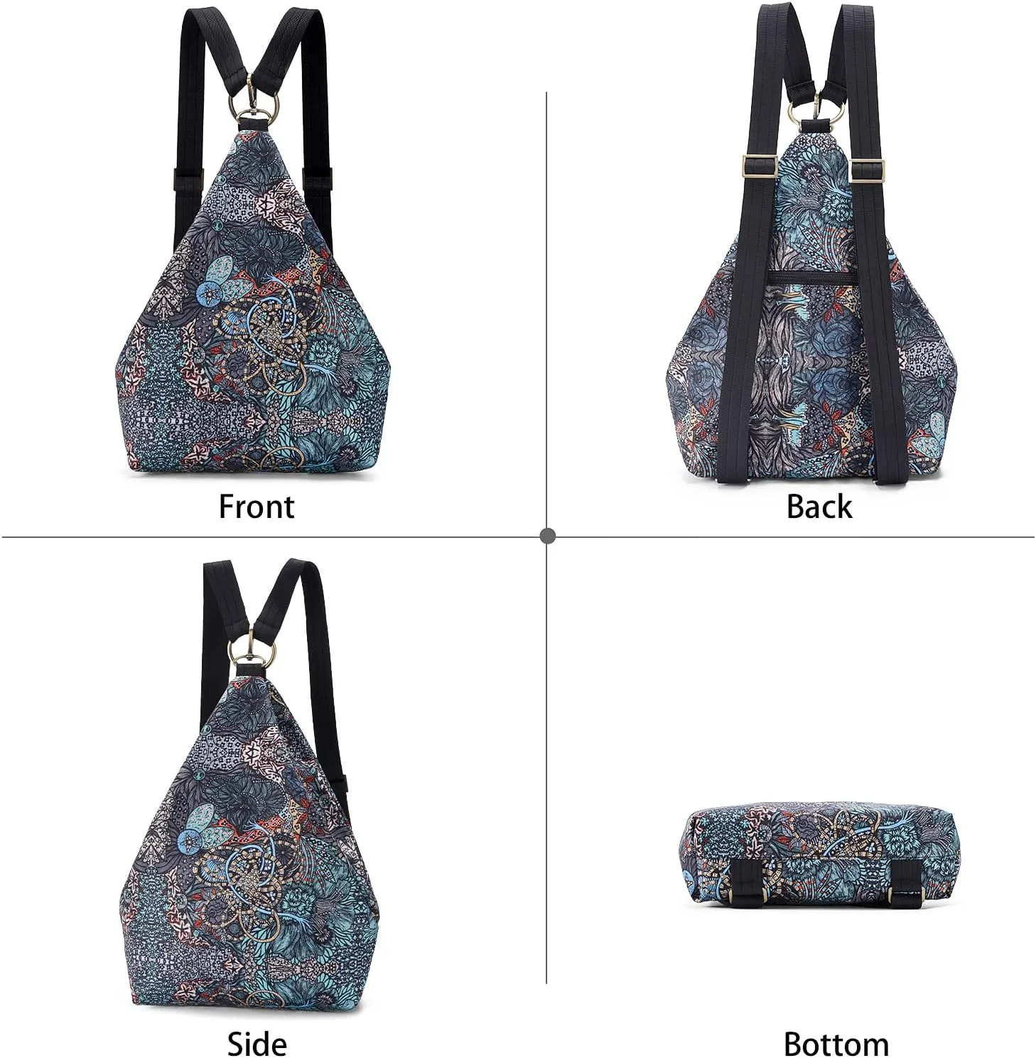Black Butterfly Premium Backpack for Women, Bohemia Style Fashion Casual Daypack Backpack, Small Backpack Purse (69-grey)