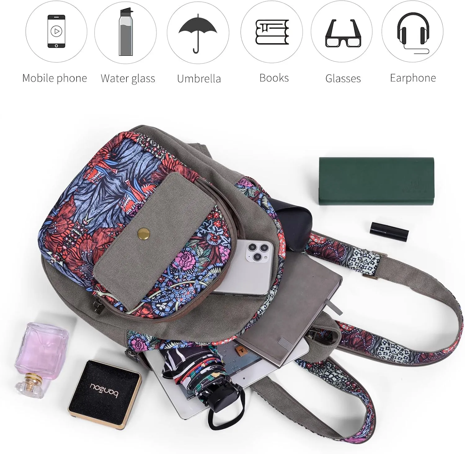Black Butterfly Premium Backpack for Women, Crossbody Sling Backpack Sling Bag, Travel Hiking Chest Bag Daypack (Dark Grey)