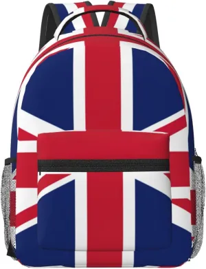 British Flag Backpacks For Women Men,Travel Laptop Back Pack 16.5 Inch,Work Bag Personal Item Book Bags