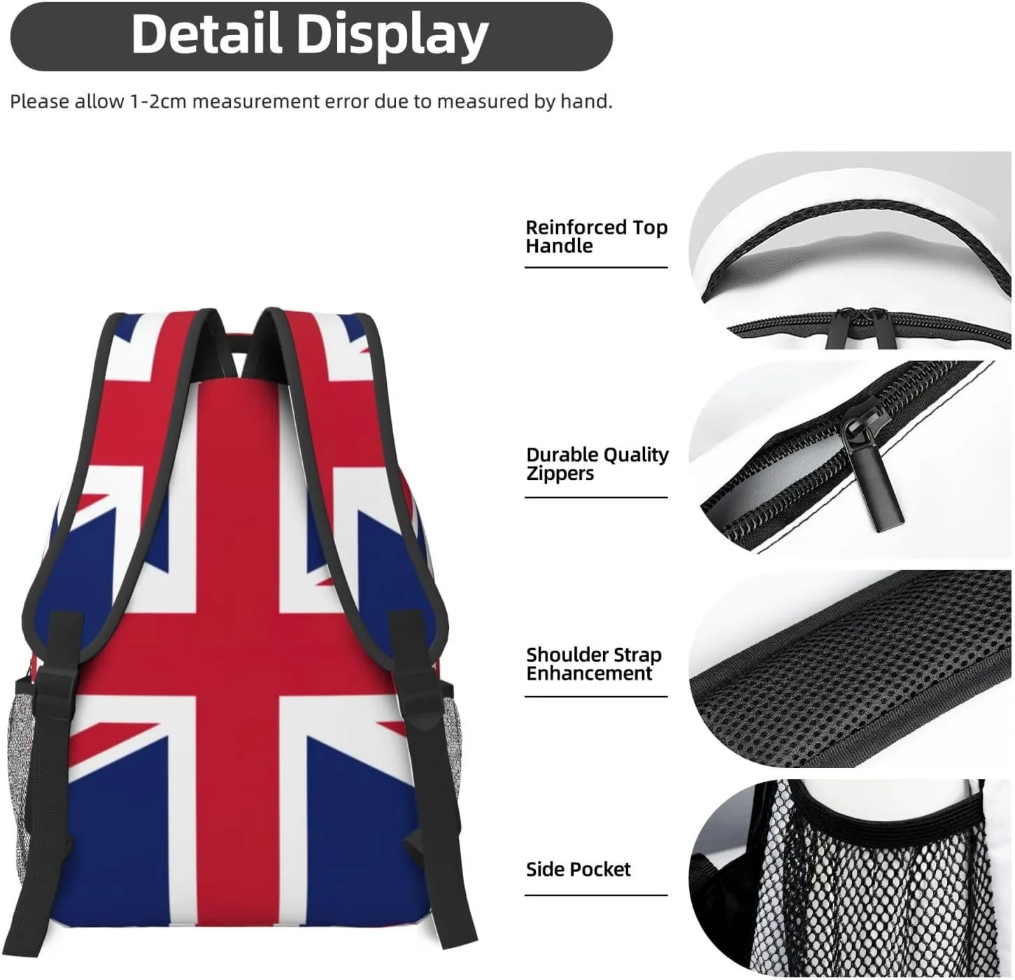 British Flag Backpacks For Women Men,Travel Laptop Back Pack 16.5 Inch,Work Bag Personal Item Book Bags