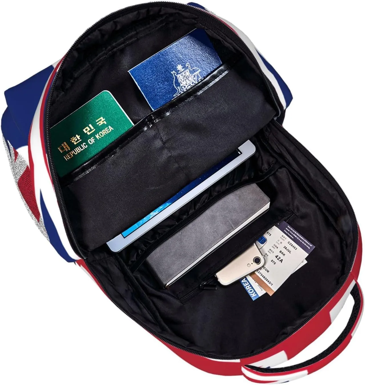 British Flag Backpacks For Women Men,Travel Laptop Back Pack 16.5 Inch,Work Bag Personal Item Book Bags