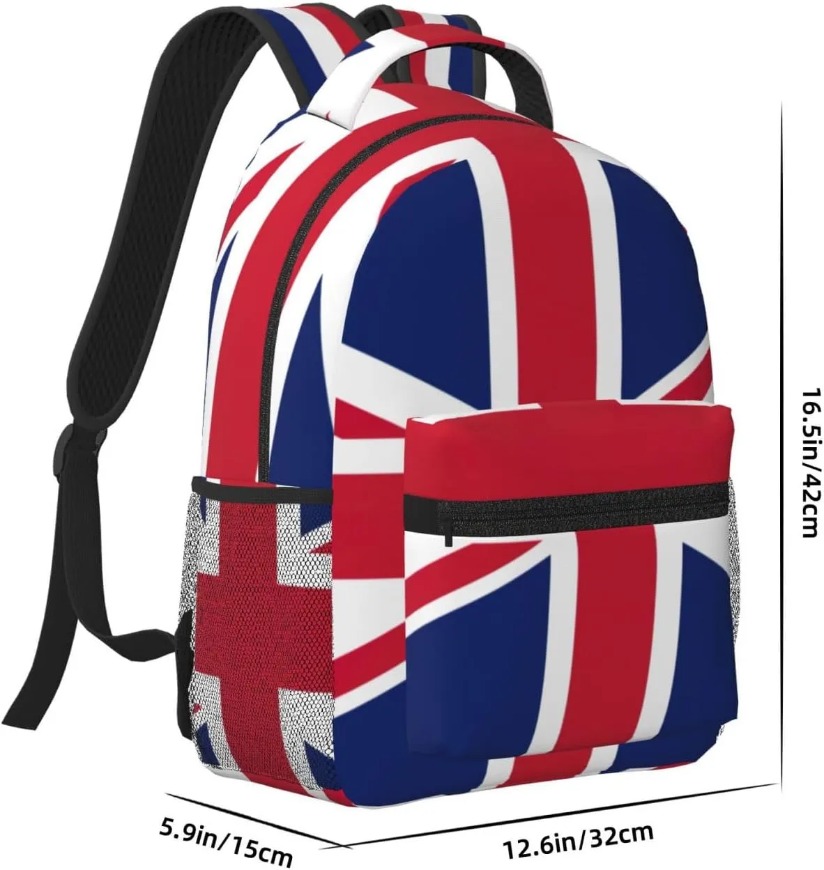 British Flag Backpacks For Women Men,Travel Laptop Back Pack 16.5 Inch,Work Bag Personal Item Book Bags