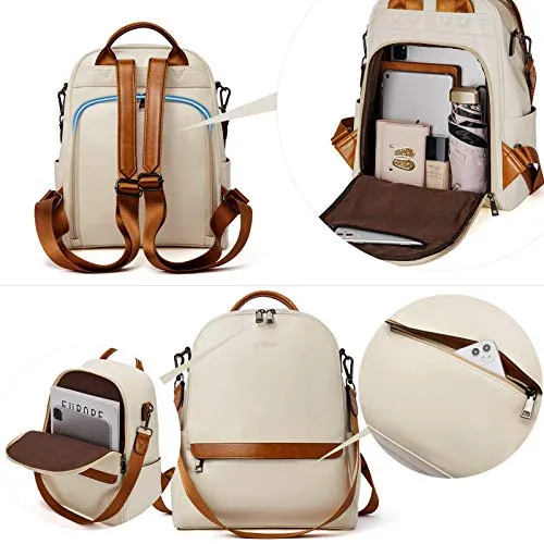 BROMEN Anti-theft Leather Backpack Purse